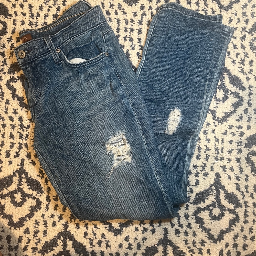 Classic Blue Distressed Skinny Jeans